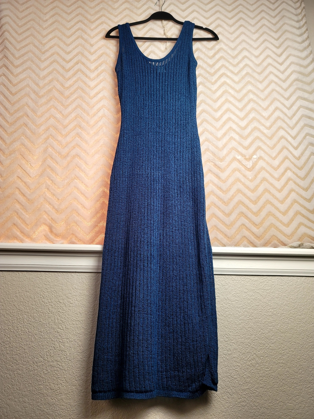 Shade & Shore Rib-Knit Maxi Dress in Blue